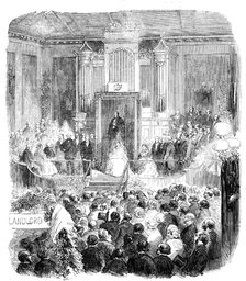 Presentation to Viscountess Dungannon, in Victoria Hall, Belfast - from a photograph by Glyde, of Be Creator: Unknown.