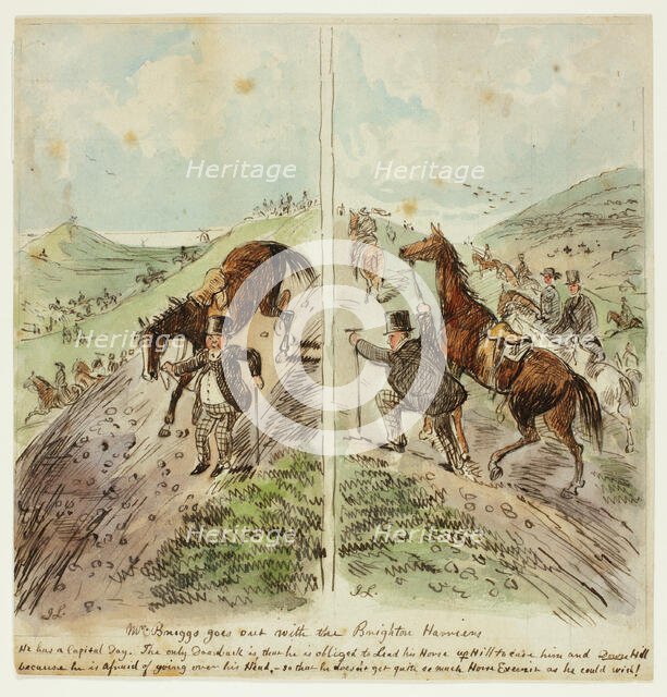 Mr. Briggs Goes Out with the Brighton Harriers, 1850/59. Creator: John Leech.