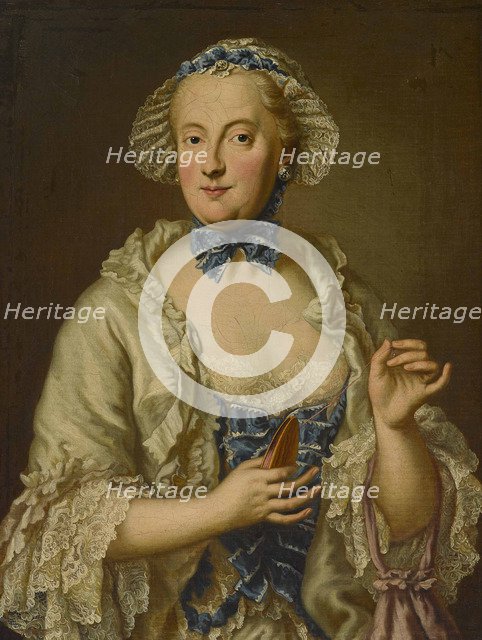Maria Anna Sophia of Saxony, Electress of Bavaria (1728-1797) with a reel.