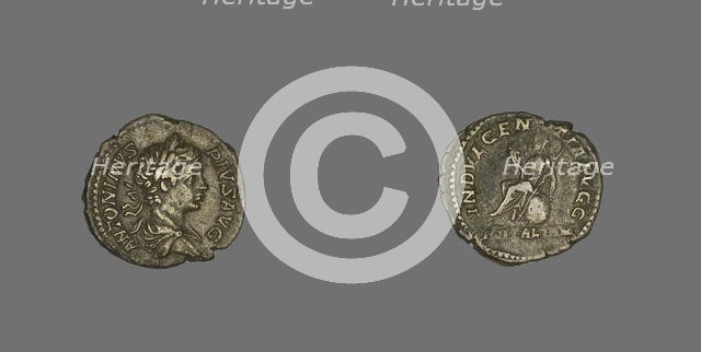 Denarius (Coin) Portraying Emperor Caracalla, 203. Creator: Unknown.