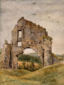 Ruins of Kildrummy Castle, Aberdeenshire, frequented by Sir Patrick Manson, 1889. Creator: James Billington Coughtrie.