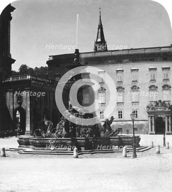 Court fountain and residence, Salzburg, Austria, c1900s.Artist: Wurthle & Sons