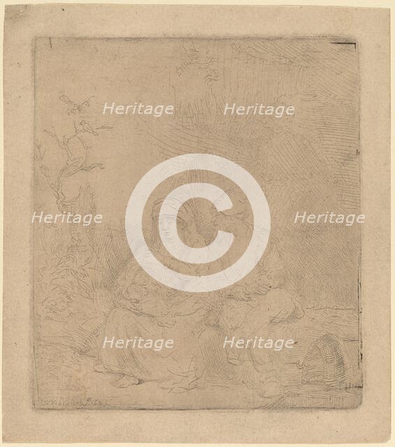 The Rest on the Flight: Lightly Etched, 1645. Creator: Rembrandt Harmensz van Rijn.
