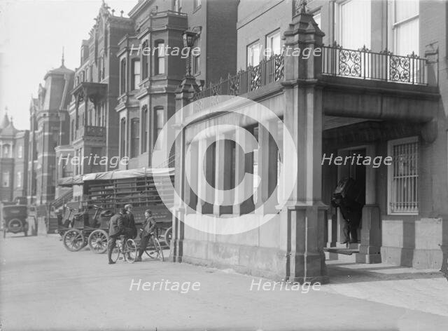 Belongings of Count J.H. Von Bernstorff being removed from the German Embassy, Washington DC, 1917.  Creator: Harris & Ewing.