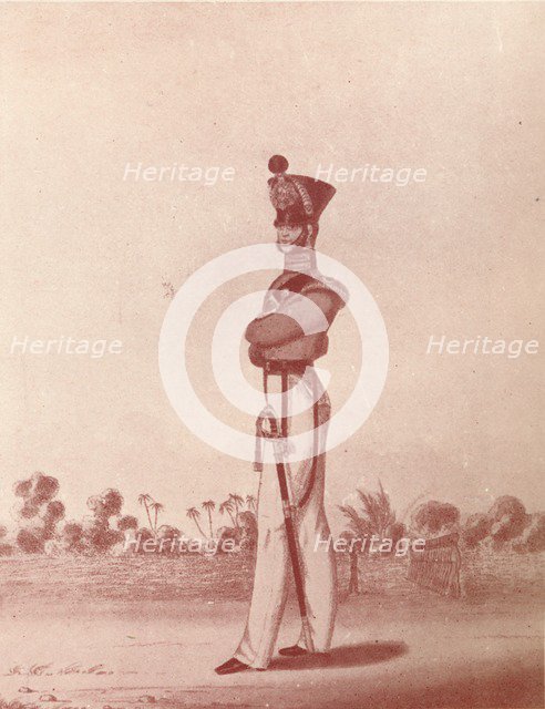 'Officers of the Madras Army (Light Infantry)', c1837-1843, (1909). Artist: William Hunsley.
