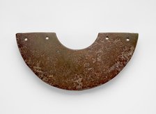 Arc-shaped pendant (huang ?), made from a disk (bi ?), Late Neolithic period, c3000-c1700 BCE. Creator: Unknown.