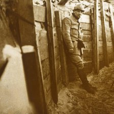 Soldier in the trenches, c1914-c1918. Artist: Unknown.