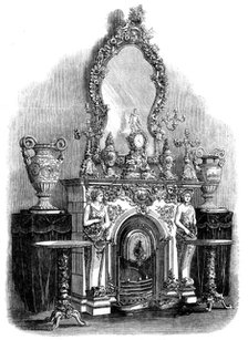 The Great International Exhibition: chimneypiece by the Royal Saxon China Manufactory, 1862. Creator: Unknown.