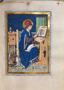 Gospel Book with Evangelist Portraits: Saint Luke, 1480-1500. Creator: Hausbuch Master (German).