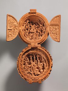 Prayer Bead with the Adoration of the Magi and the Crucifixion, early 16th century. Creator: Unknown.