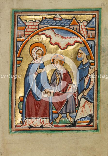 Christ Blessing His Parents, about 1190-1200. Creator: Unknown.