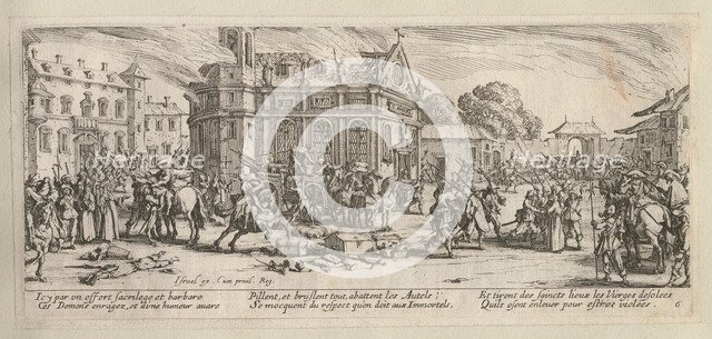 The Miseries and Misfortunes of War, folio 6: Destruction of a Convent, 1633.
