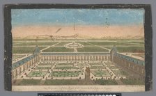 View of the garden and Buen Retiro Palace in Madrid, 1745-1775. Creator: Anon.