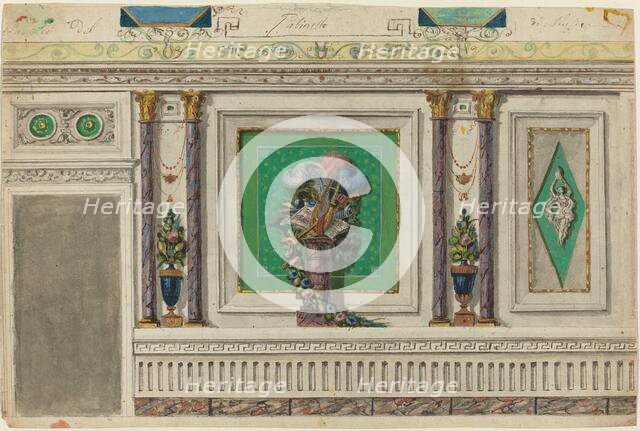 Design for a Wall of a Music Room [recto]. Creator: Unknown.