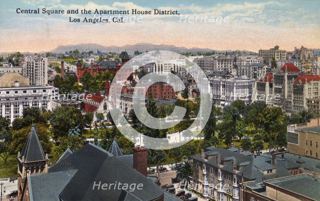 Central Square and the Apartment House District, Los Angeles, California, USA, 1915. Artist: Unknown