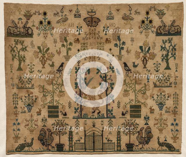 Sampler Fragment, 1813. Creator: Unknown.