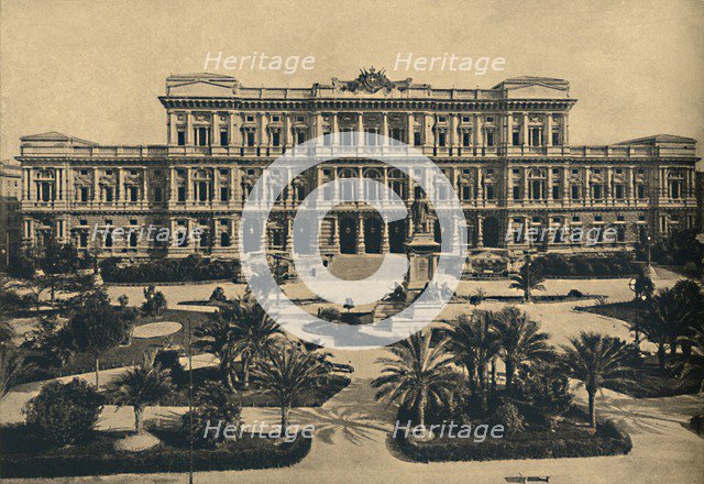 'Roma - Prati di Castello. New Law Courts by Calderini, and statue of Cavour', 1910. Artist: Unknown.