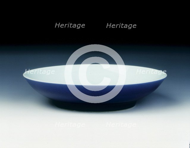 Sacrificial blue-backed saucer, Qing dynasty, Yongzheng period, China, 1723-1735. Artist: Unknown