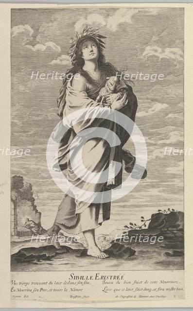 Sibylle Erythréenne, ca. 1635. Creators: Gilles Rousselet, Abraham Bosse.