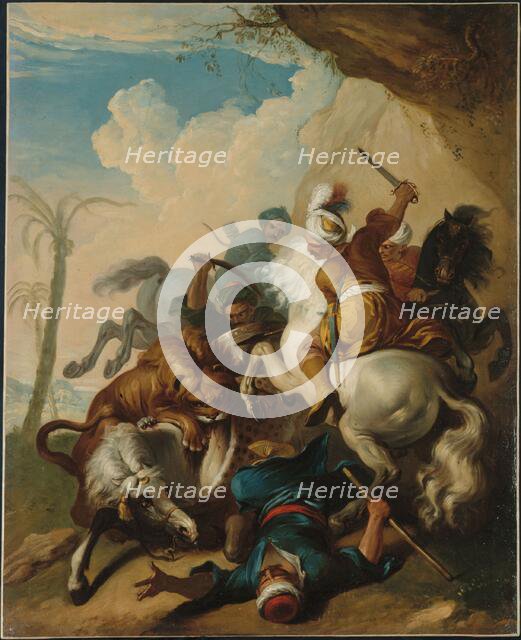 Lion hunting, between 1801 and 1900. Creator: Unknown.