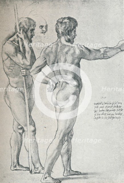 ''Two Nude Male Studies, Given by Raphael to Durer' 1515, (1912). Artist: Raphael.