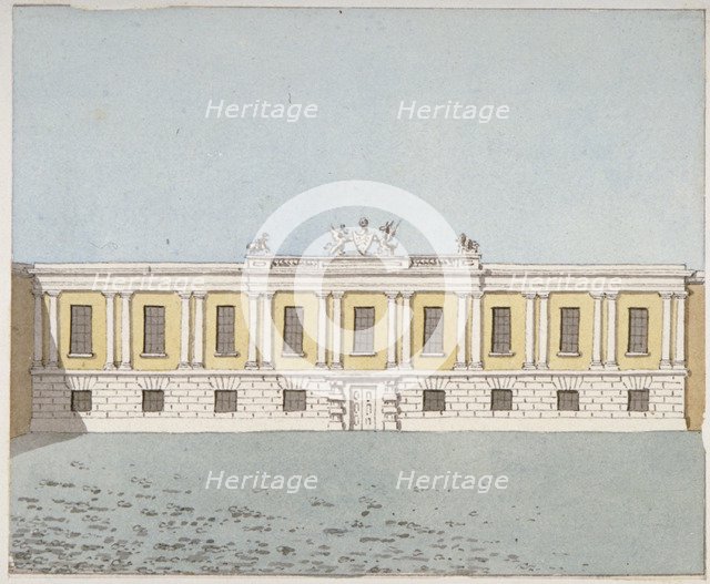Front view of Grocers' Hall, City of London, 1820. Artist: Anon