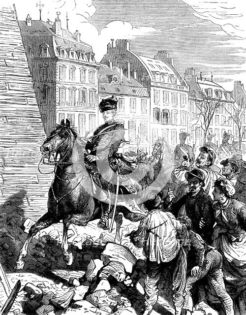 Occupation of Paris by the Germans after the Franco-Prussian War, February 1871 (c1880). Artist: Unknown