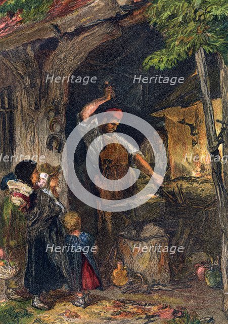The village blacksmith. Artist: Unknown