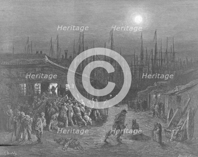 'The Docks - Night Scene', London, 1872. Artist: Gustave Doré