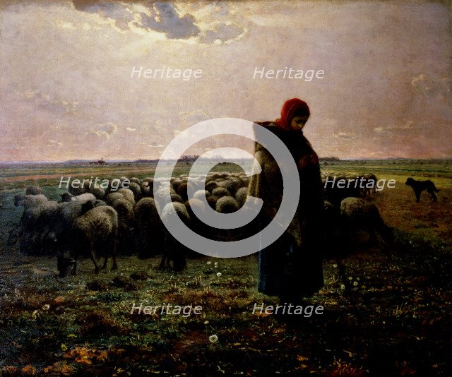  'The Shepherdess' by Jean François Millet.