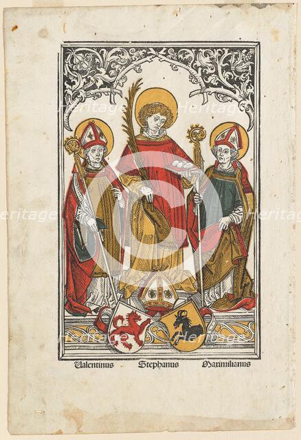 Saint Valentine, Saint Stephen and Saint Maximilian, 1498. Creator: Hans Burgkmair, the Elder.