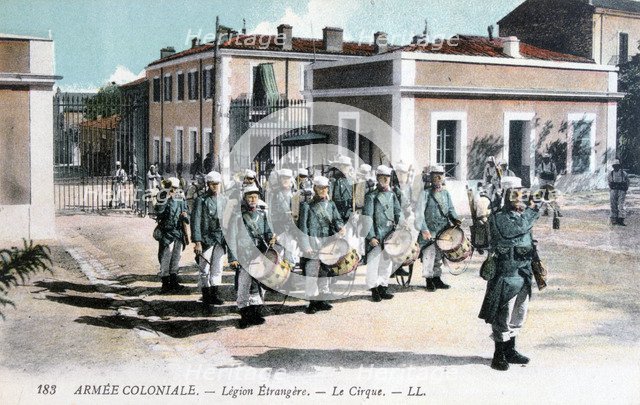 Marching band, French Foreign Legion, c1910. Artist: Unknown