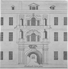 North gate of Bridewell, City of London, 1790. Artist: Anon