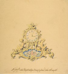 Design for a Clock with Two Cherubs, 19th century. Creator: Anon.