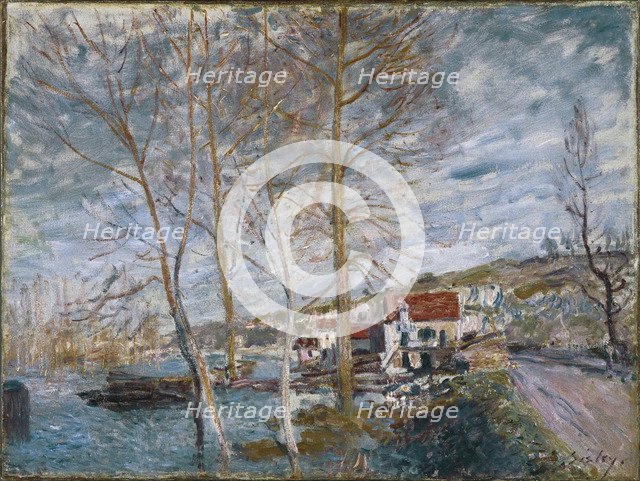 Flood at Moret (Inondation à Moret), 1879. Artist: Sisley, Alfred (1839-1899)