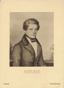 Portrait of Bismarck as a youth, probably from 1836, 1890. Creator: Anonymous.