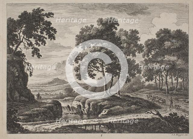 Panoramic River Landscapes with Travelers, 1734. Creator: Johann Christoph Dietzsch.