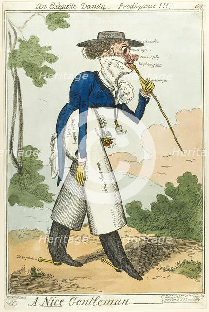 A Nice Gentleman, published September 12, 1818. Creator: Isaac Robert Cruikshank.