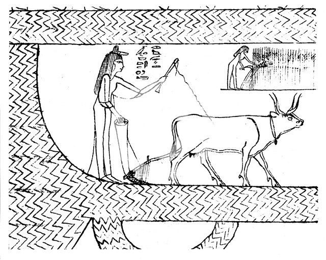 Nesitanebtashru ploughing and reaping, c1025 BC. Artist: Unknown