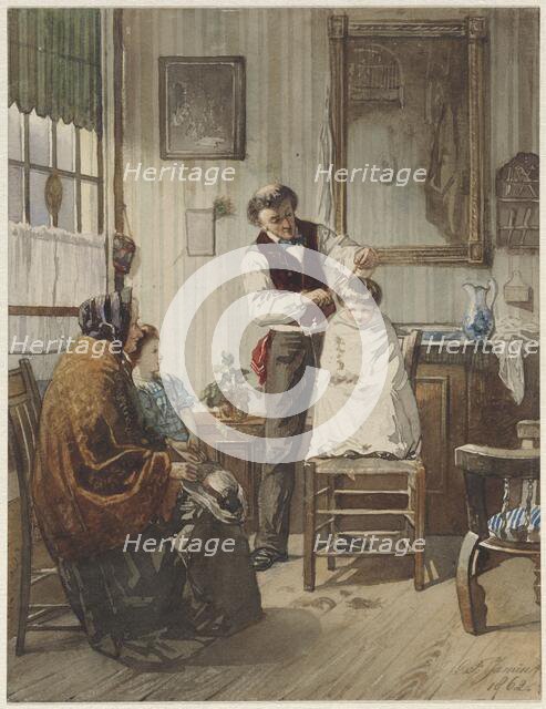 Child at the hairdresser, 1862. Creator: Diederik Franciscus Jamin.