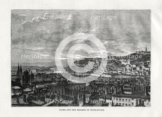 Lyon and the heights of Croix-Rousse, France, 1879. Artist: Hildibrand