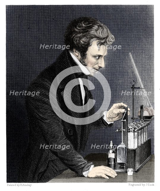 Michael Faraday, British chemist and physicist, c1845. Artist: J Cook.