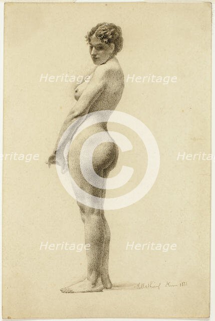 Standing Female Nude, 1881. Creator: Marie Alexandrine Mathieu.