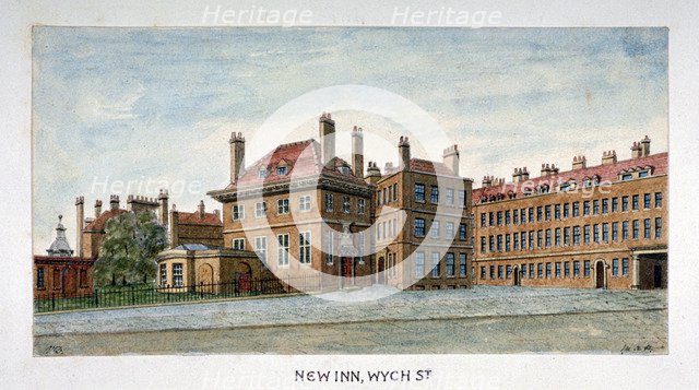 View of New Inn on Wych Street,Westminster, London, c1800. Artist: Valentine Davis