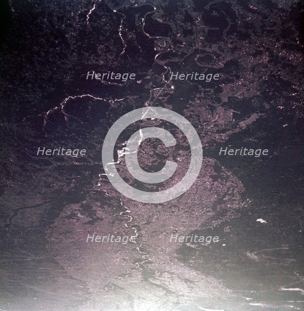 Earth from space - the Mississippi River in Louisiana, USA, c1980s.  Creator: NASA.