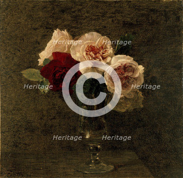 Still Life: pink and red Roses, 1886. Artist: Henri Fantin-Latour.
