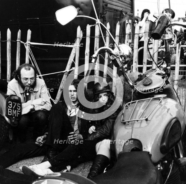 Bikers at a pop festival in Hyde Park, 1970. Artist: Henry Grant