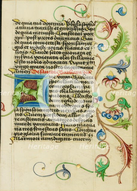 Decorated Initial A; Prayer Book, about 1470-1480. Creator: Workshop of Valentine Noh.