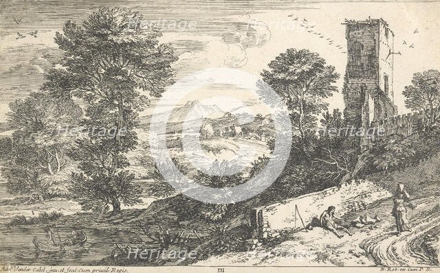 Landscapes IV. Beggar,  1660-1700. Creator: Adriaan van der Cabel.