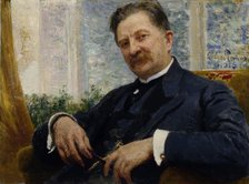Portrait of Y.M. Vengerov, 1916. Artist: Repin, Ilya Yefimovich (1844-1930)